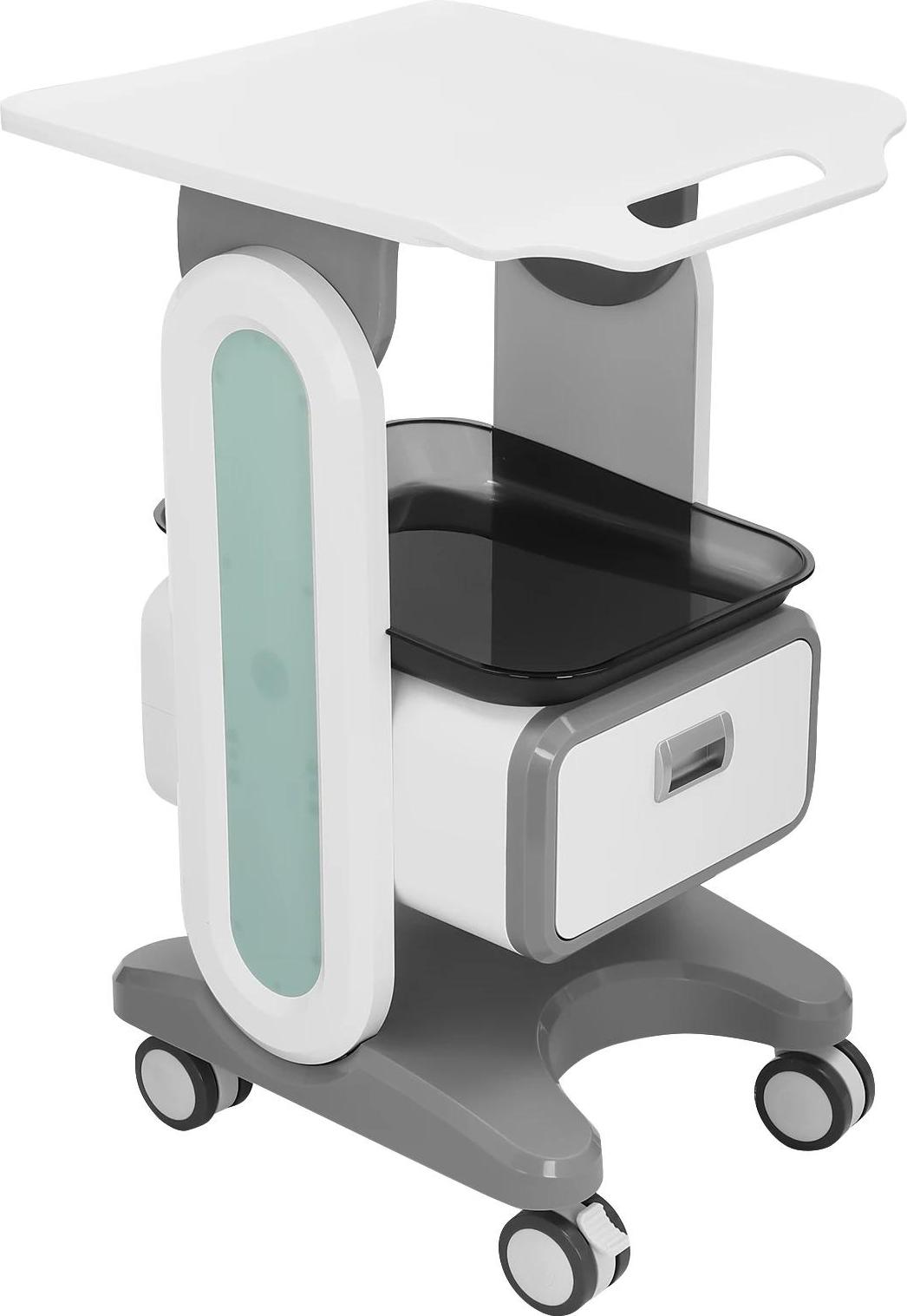 Medizinischer Versorgungswagen - 3-stöckiger Rollwagen - Feststellrollen - Tragkraft 60 kg - Mobil - Für Kliniken, Salons, Zuhause - Weiß