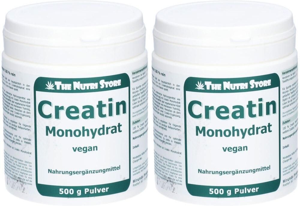 The Nutri Store Creatin Monohydrat 100% rein Pulver 2x 2x500 g