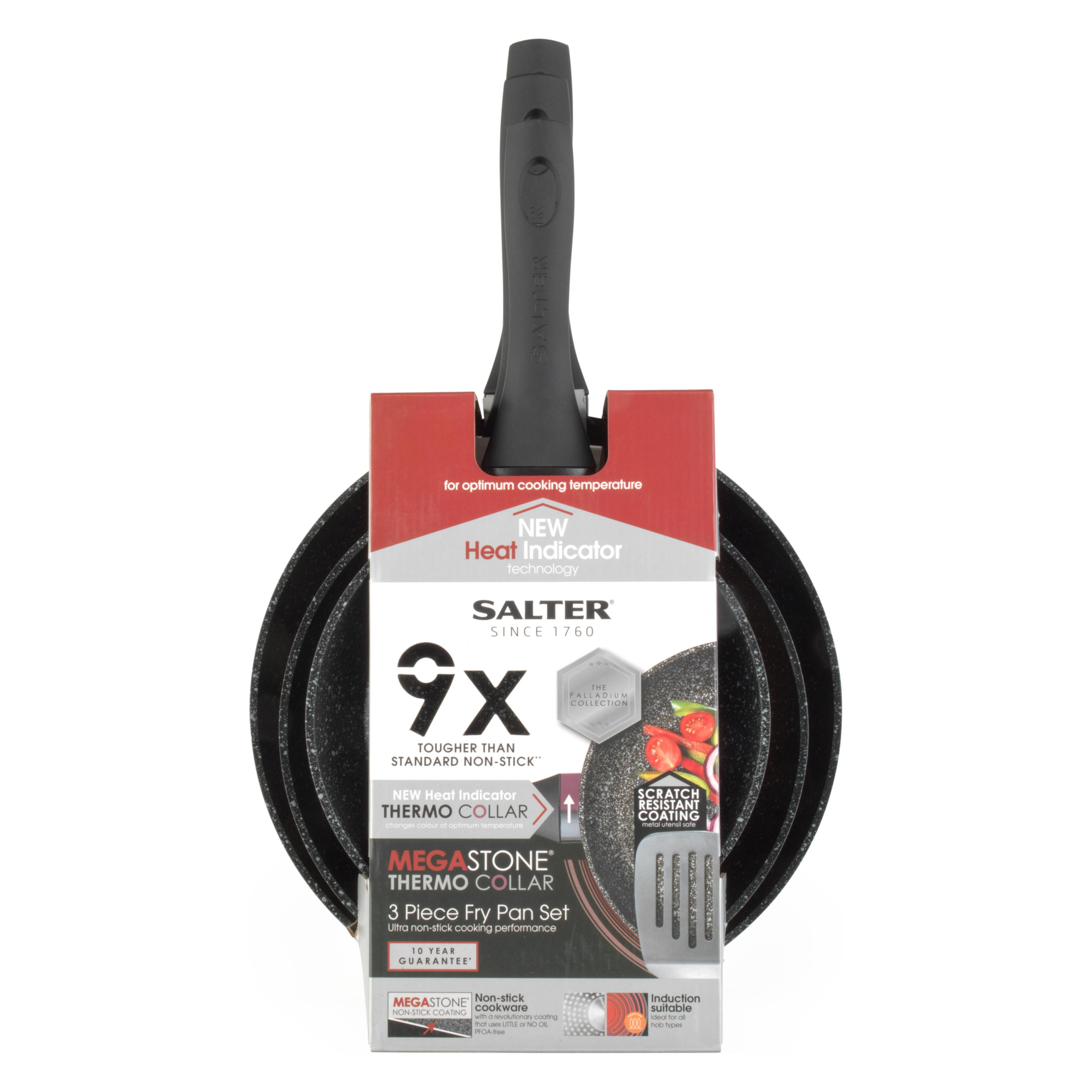 Salter BW11459BRMFOB Megastone Thermo Collar 3-Piece Frying Pan Set - 20/24/28cm (BW11459BRMFOB)