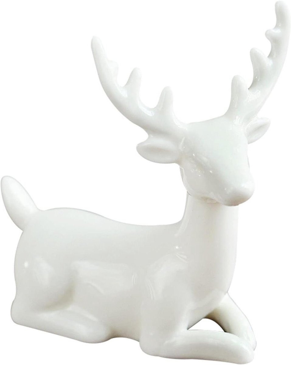 Wit Keramisch Herten Ornament voor Tafeldecoratie
