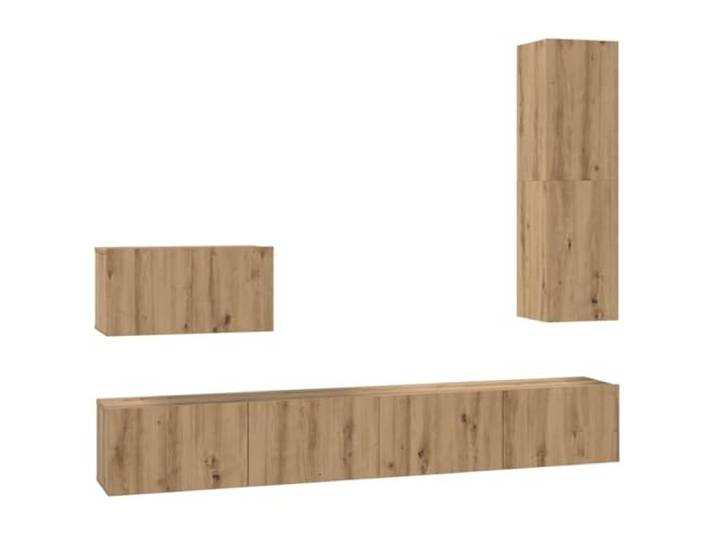 Makastle Wand-TV-Schrank 4-TLG. Artisan-Eiche Holzwerkstoff