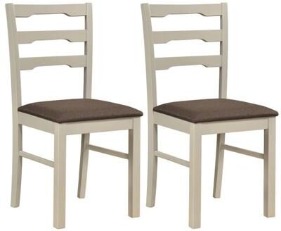 Costway Set of 2 Linen Style Upholstered Dining Chairs with Wood Frames-White
