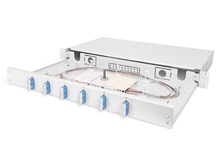 DIGITUS glasvezel lasdoos 6 koppelingen - SC - OS2-1U - 19-inch - single-mode duplex - met lasdoos - rack-montage