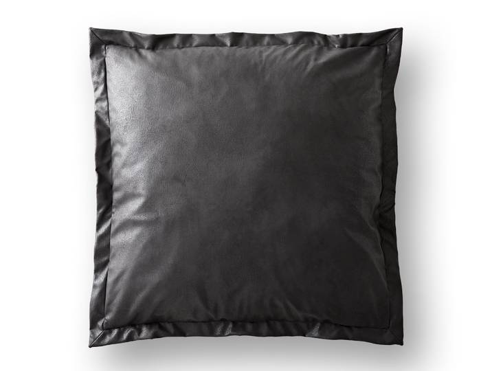 Sierkussen Sirpio 70x70 imitatieleer vintage antraciet