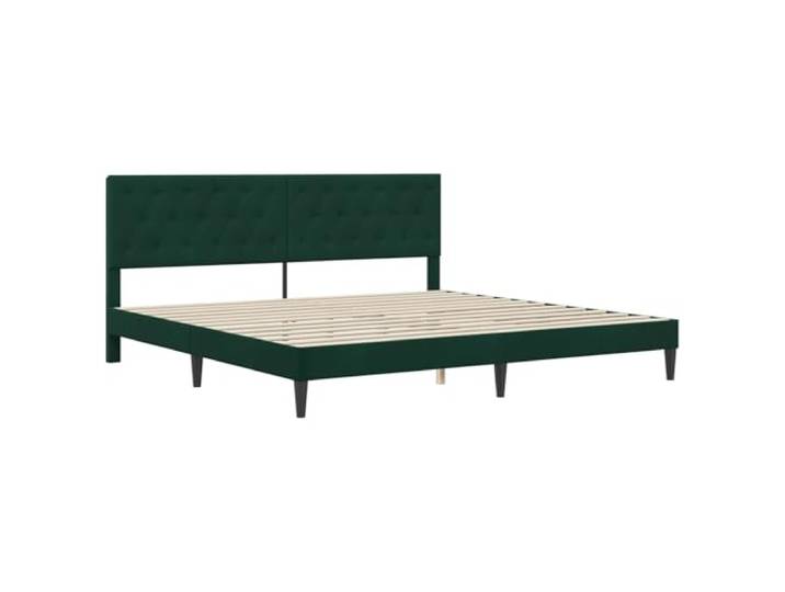 SKTQYQO Bettgestell dunkelgrün 180 x 200 cm Samt Robustes Sperrholz, feste Lattenroste, leicht zu reinigen, modernes Design für Zimmer