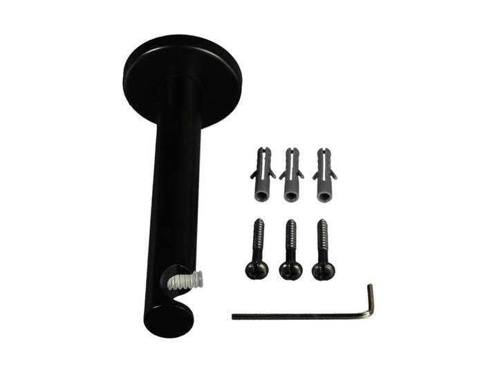 Träger LIEDECO, schwarz, L:12cm Ø:1,6cm, Gardinenstangenhalterungen, Träger, für Gardinenstangen Ø 16 mm