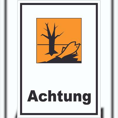 HB-Druck Aufkleber Gefahrensymbol Umweltgefährlich Achtung A0 (841x1189mm)