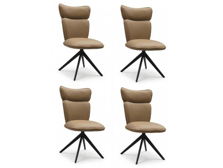 JVmoebel Sitzgruppe Italo-Design Drehbarer Esszimmerstühle 4er Set Beige Modern, (4-tlg., 4er-Set)