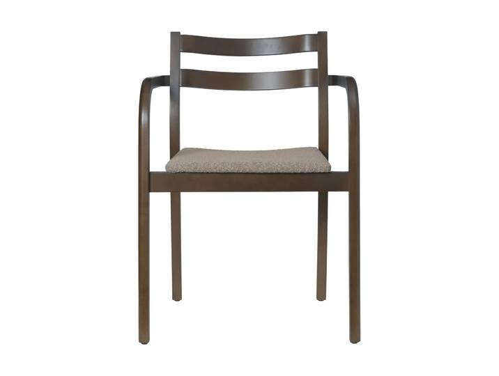 Ferm Living Boda fauteuil avec accoudoirs Assise rembourrée en bouclé rugged, dark stained-natural
