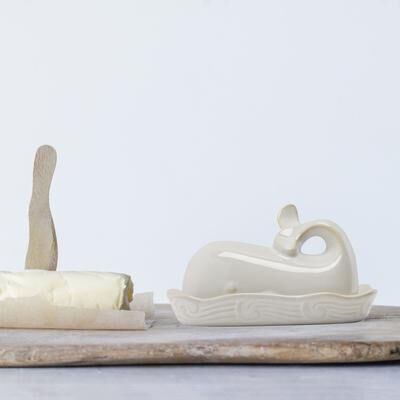 Storied Home Whale Shaped Butter Dish with Lid