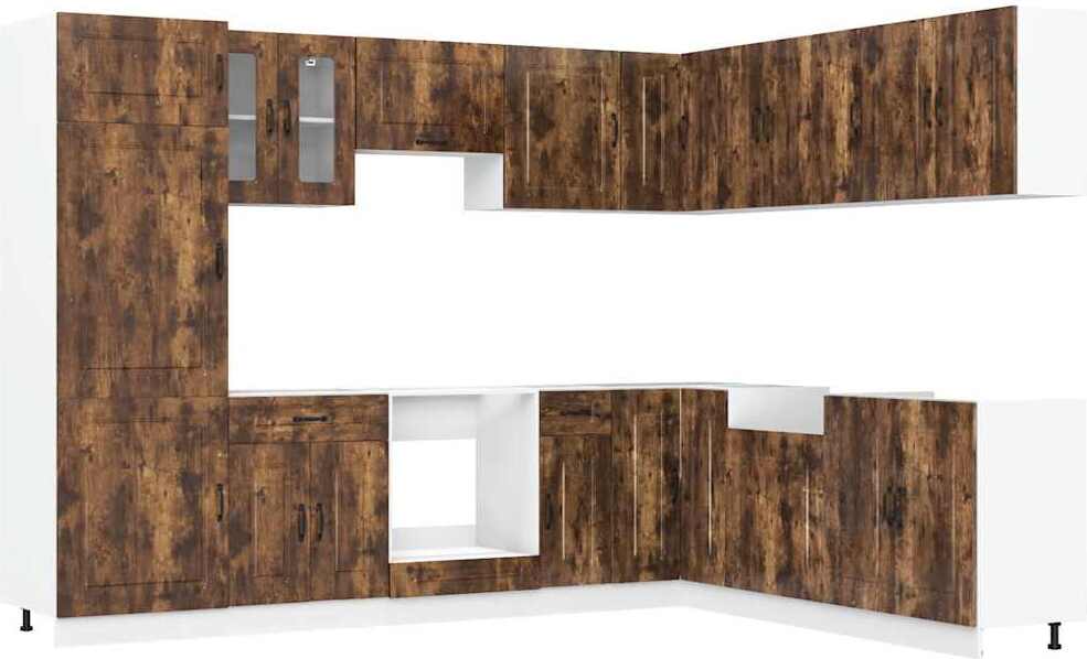 14-tlg. Küchenschrank-Set Kalmar Räuchereiche Holzwerkstoff