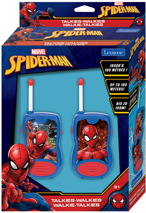 Lexibook Marvel Spider-Man Walkie Talkies – Up to 200m for Kids, 3 Years and Over, Handheld, 2 Channels, Push-to-Talk