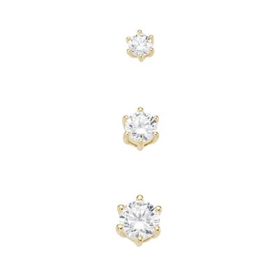 Ohrstecker-Set SMART JEWEL "Single Ohrstecker 3-er Set mit Zirkonia, Silber 925", gold, Ohrringe, Damen