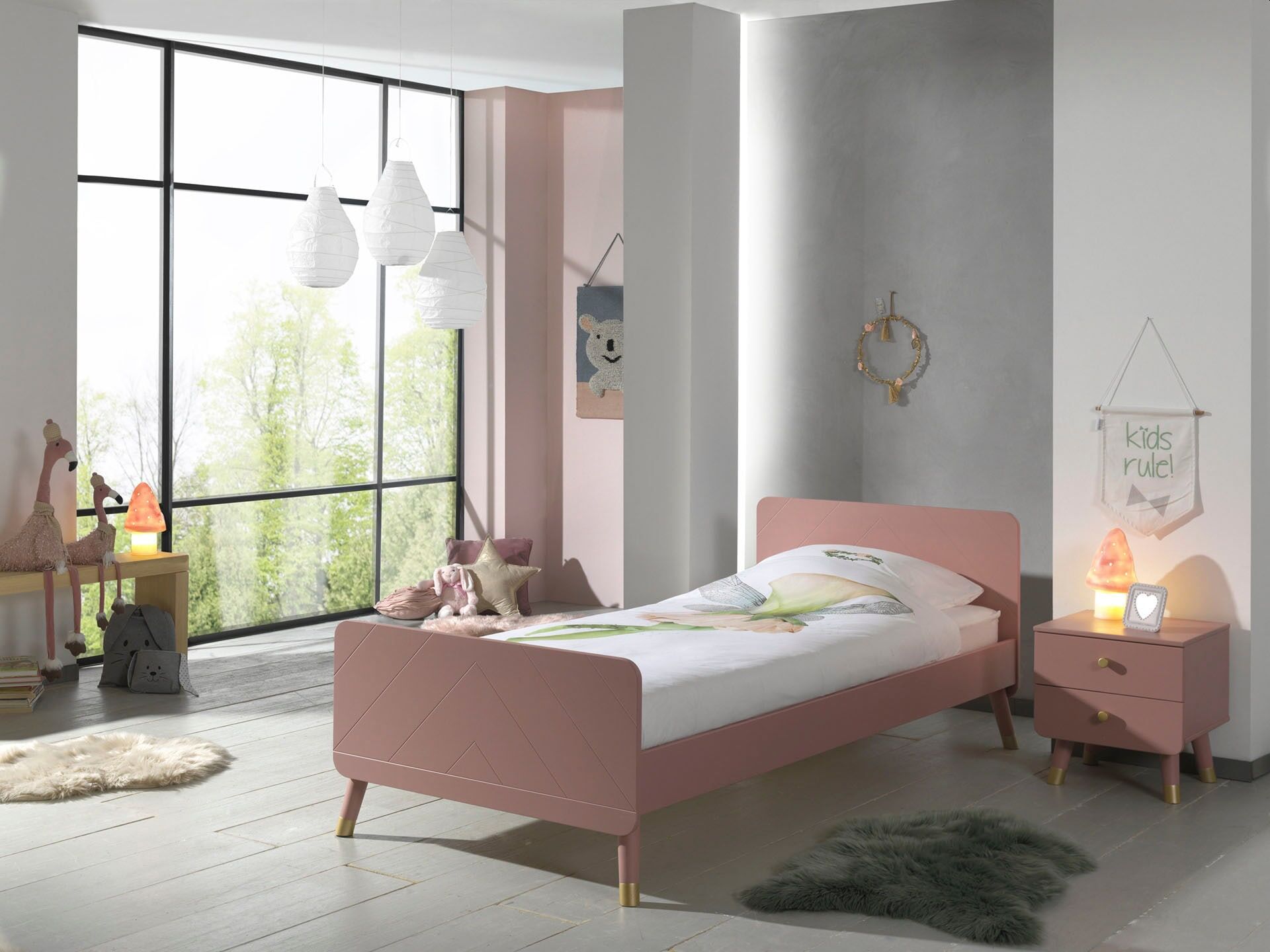 Jugendzimmer-Set VIPACK "Billy", rosa (terra rosa), Schlafzimmermöbel-Sets, Jugendzimmer-Set terra rosa Einheitsgröße
