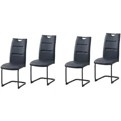 HTI-Line, Stühle, Schwingstuhl 4er Set PU schwarz