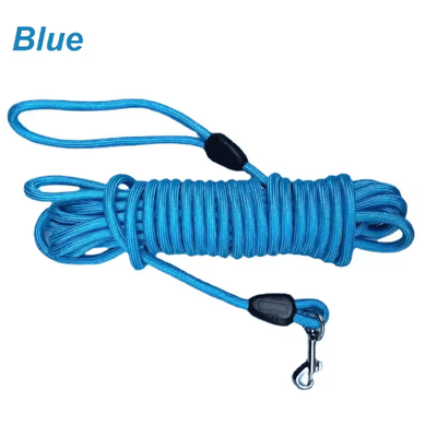 Inspire Picks Heavy Duty Long Training Dog Leash 5M 10M 15M Nylon Recall & Agility Lead blue 5m