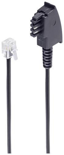 Shiverpeaks Telefon (analog) Anschlusskabel [1x TAE-F-Stecker - 1x RJ11-Stecker 6p4c] 15m Schwarz