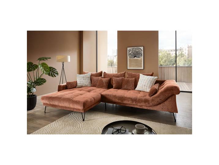 Livetastic Ecksofa, Rostfarben, Metall, Uni, Füllung: Schaumstoff,Schaumstoff,Schaumstoff,Schaumstoff, Ottomane links, L-Form, 310x192 cm, Rücken echt, Wohnzimmer, Sofas & Couches, Wohnlandschaften, Ecksofas