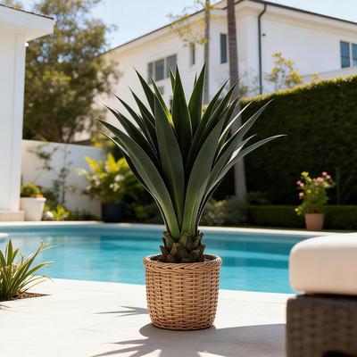 "Glitzhome 39""H Potted Artificial Spiked Agave Tree With Real Touch - 25.5""D x 39.25""H"