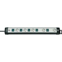 Premium-Line Technik Steckdosenleiste 5-fach schwarz/hellgrau, 3 Meter, einzeln schaltbar