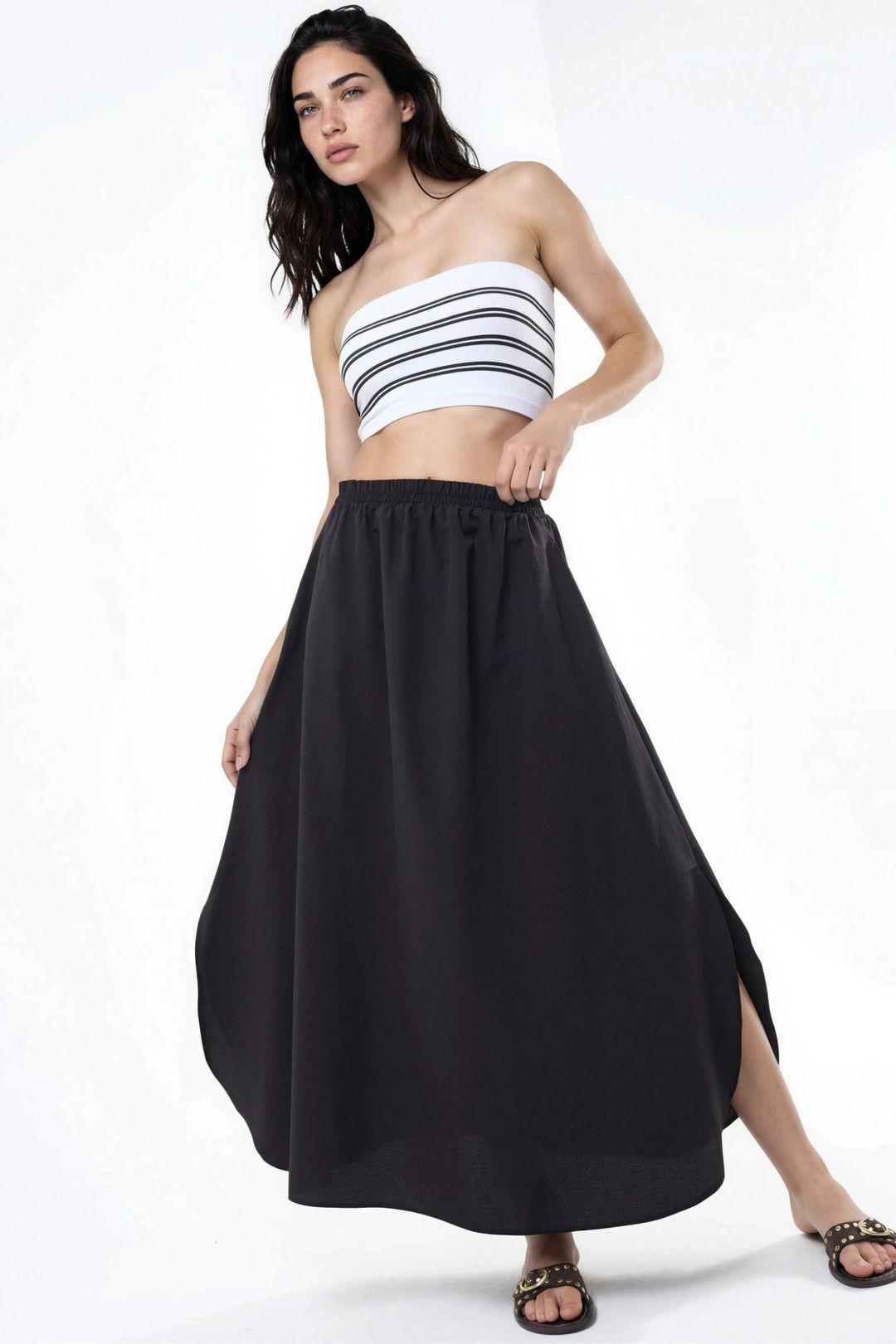 Hohe Taille Midi A-Linien Rock