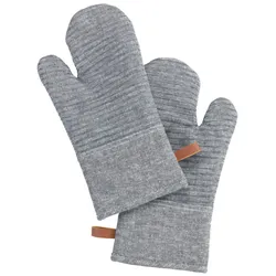 WENKO Topfhandschuhe Mod. Ada Stripes Grau, Silikonstreifen für sicheren Griff