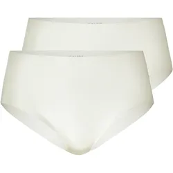 CALIDA Damen Midi-Slip 2er Pack - Skin, Unterhose, einfarbig Weiß / S (40/42)