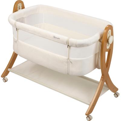 Beistellbett BABYGO "SidebySide, weiß/beige", Baby, Gr. Liegefläche B/L: 49cm x 85cm, kein Härtegrad, weiß (weiß, beige), Kunststoff, Massivholz, Babybetten, mit Schaukelfunktion