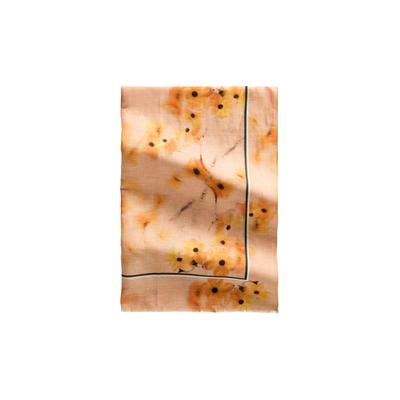 Schal MARC O'POLO "aus Leinen-Organic-Cotton-Mix", Damen, beige (medium orange), Obermaterial: 65% Leinen, 35% Baumwolle, bedruckt, Modetücher Schal