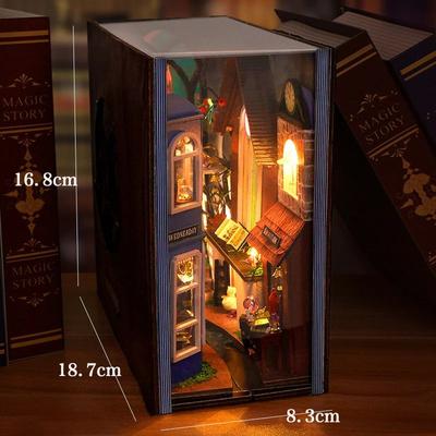 Inspire Select DIY Dollhouse Book Nook Kit Wooden Puzzle Bookshelf Insert Decor tc24