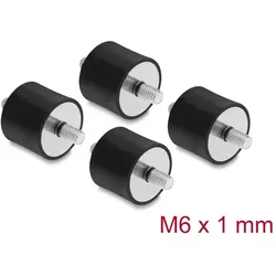 DELOCK Vibrationsdämpfer M6x1mm D25xH20mm 2x Außengew. 4 St.