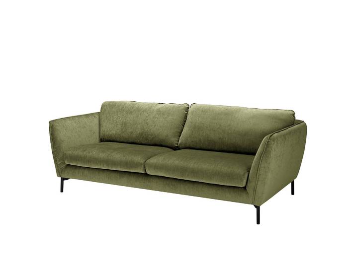 Sofa Portis 3-Sitzer Grün Chenille Elyon 227 x 85 x 102cm Modern
