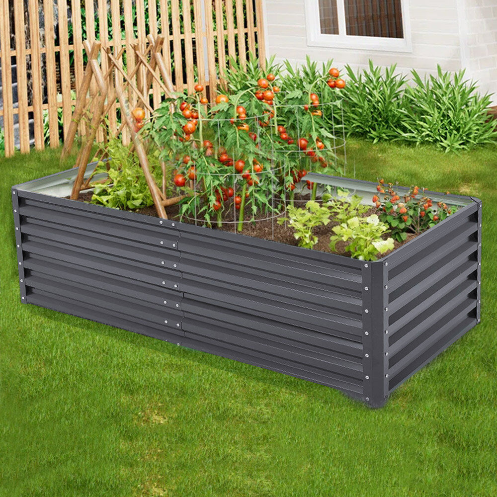 Rio Brandessa Raised Planter Box: Soil Protection & Effortless Growing Gray 57cm H x 180cm W x 90cm D