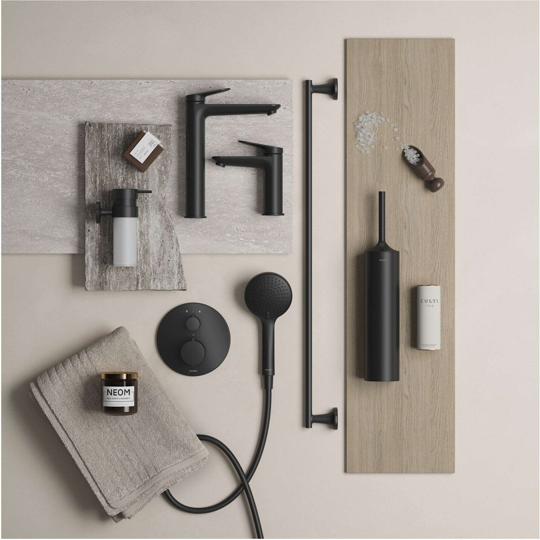 Duravit Waschtischunterschrank D-Neo 58,4x45,2x62,5cm, 1 Kast, sw/Nuss Nat (DE43590BD790000)