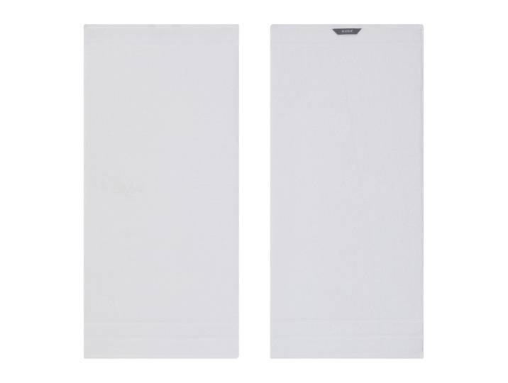 Badetuch EGERIA Prestige , weiss (weiß), B:75cm L:160cm, Walkfrottee, Obermaterial: 100% Baumwolle, Handtücher, Badetuch, Uni Programm mit Streifenbordüre, SUPIMA Baumwolle