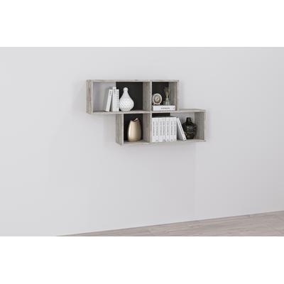 Wandregal FMD "Nora", grau (sandeichefarben, anthrazit), B:100cm H:53cm T:194cm, Holzwerkstoff, Regale, Wandregal, Regal kompakt für Bücher und Accessoires, 100 cm breit, 53 cm hoch