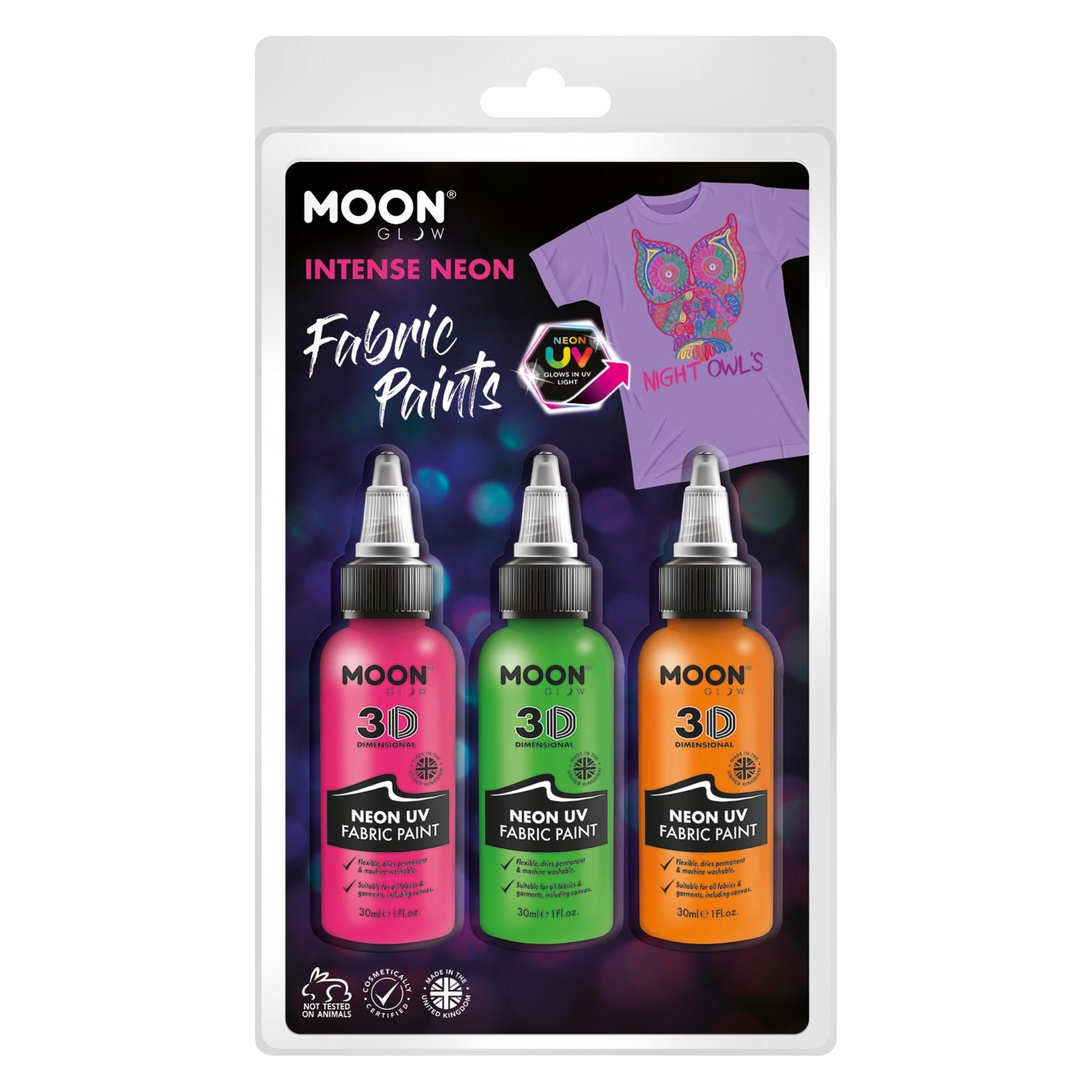 Haza Witbaard Stofffarbe Neon 3x30ml - Orange, Grün, Pink (SMM38583)