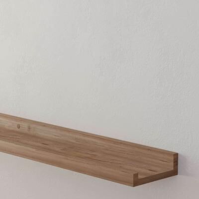 Wallniture Denver 72 inch Long Picture Display Ledge for Picture Frame, Wall Mounted Ledge Shelf, Special Walnut, Set of 2