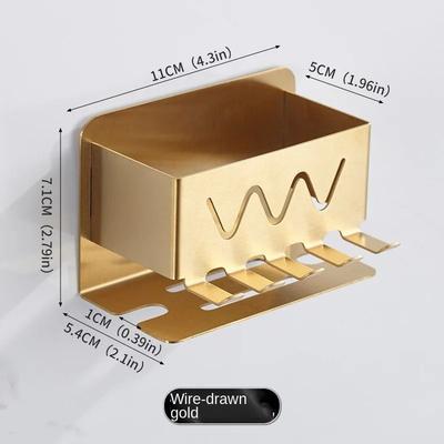 Uplift Picks Wall Mounted Stainless Steel Toothbrush Holder No Drill Bathroom Organizer gold