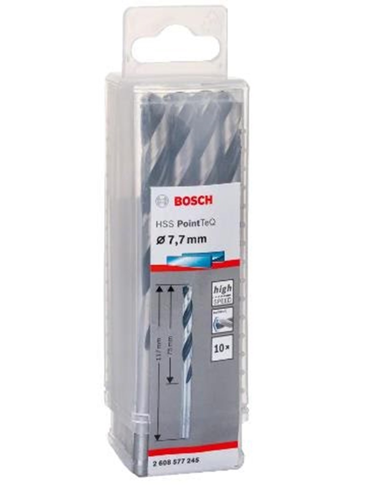 Bosch HSS PointTeQ Drill Bit 7.7mm 10pcs