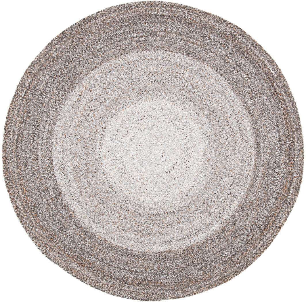 Beachcrest Home Round Mateo Solid Colour Hand Woven Indoor / Outdoor Area Rug Brown Round 183cm