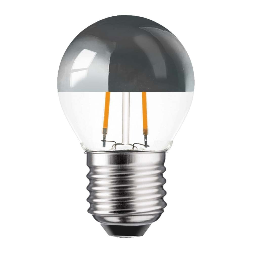 NCC-Licht LED filamentlamp druppelvorm E27 2W 25W zilverkleurige reflector warm wit licht 2700K