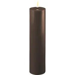 Deluxe Homeart LED Stumpenkerze Real Flame mokka, Ø5 x H20cm, mokka