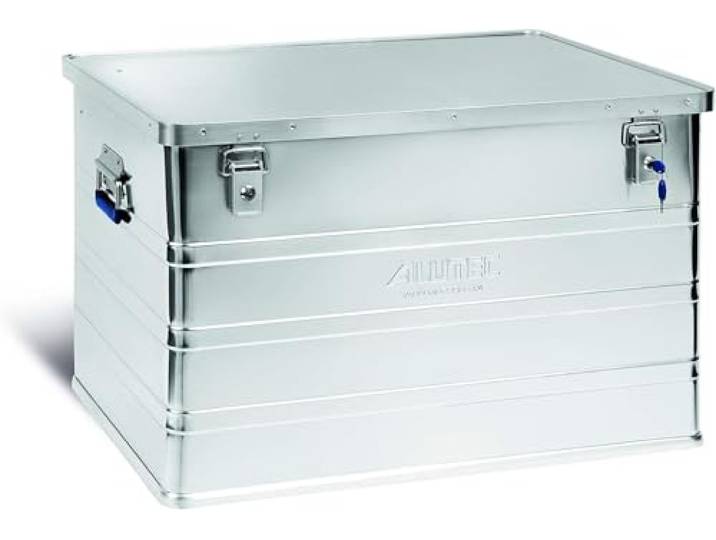 ALUTEC Boîte en aluminium Classic 186 (Contenance de 186 litres\, Dimensions internes (LxlxH) 760 X 530 X 462 mm / Dimensions externes (LxlxH) 785 X 565 X 482 mm) 11186