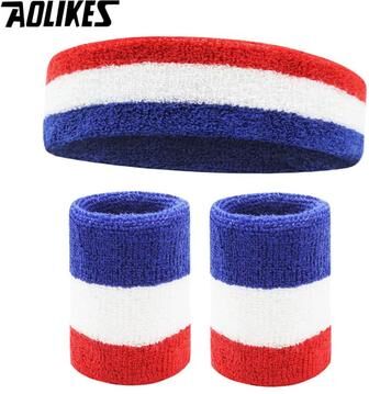 Inspire Essentials AOLIKES Sports Sweatband Set Headband And Wristbands For Running Gym Basketball 10