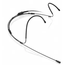 Sennheiser HM 200 (BLACK 3-PIN) - Nackenbügelmikrofon, Kugel, schwarz, kurzer Boom, festes Anschlußkabel