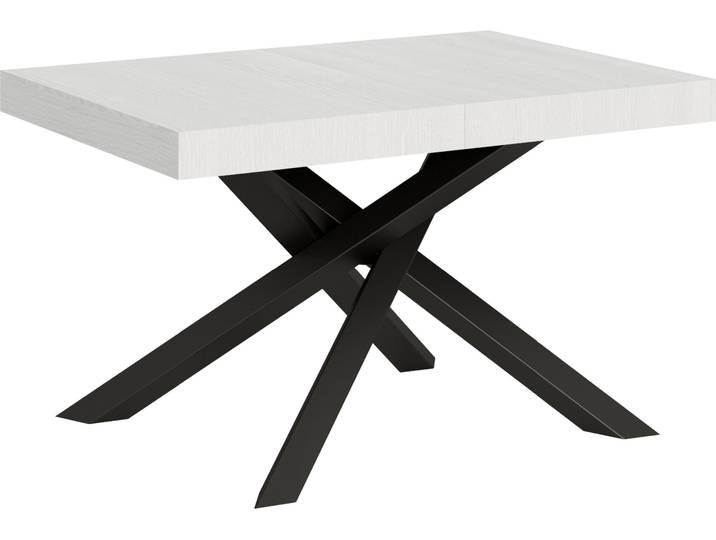 Table Extensible 90X130/234 Cm Volantis Frêne Blanc Structure Anthracite