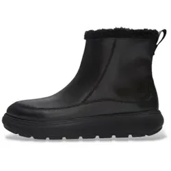 Fitflop für Damen. ABR-090 iQ-ComFF Lederstiefel schwarz (36), Wohnung, Reißverschluss, Draußen