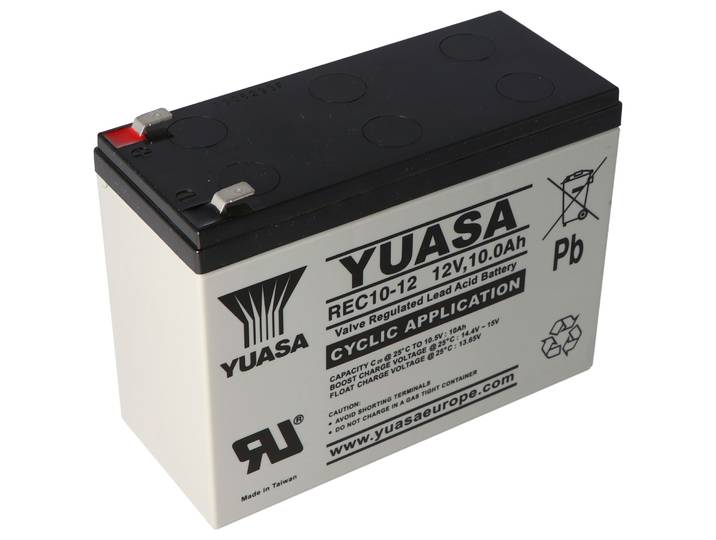 Yuasa REC10-12 - Loodaccu - 12V 10Ah - 6.3mm Faston