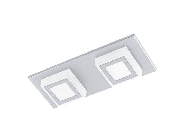Eglo Plafonnier LED Masiano\, luminaire plafond à 2 spots\, lampe de salon et de couloir en aluminium et plastique\, blanc chaud